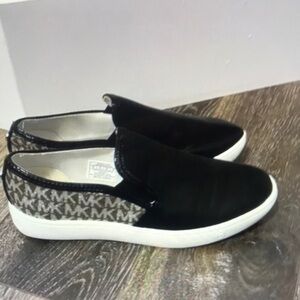 Michael Kors Black and Tan Slip-On Shoes